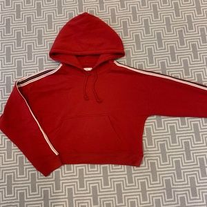 Artizia Tna Cropped Cotton Red Hoodie Size XS